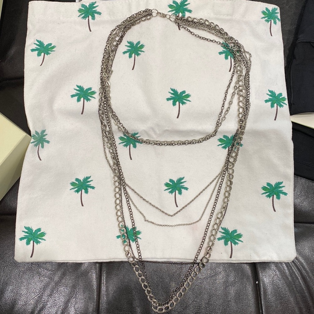 Layered silver necklace